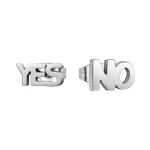 Сережки з нержавіючої медичної сталі "YES&NO"