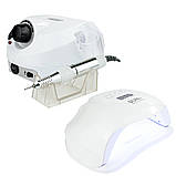 Набір для манікюру із фрезером Nail Master ZS-601 65Вт лампою для манікюру Sun X 80 Вт, фото 4