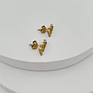 Сережки з нержавіючої медичної сталі з позолотою "Kiss", фото 4