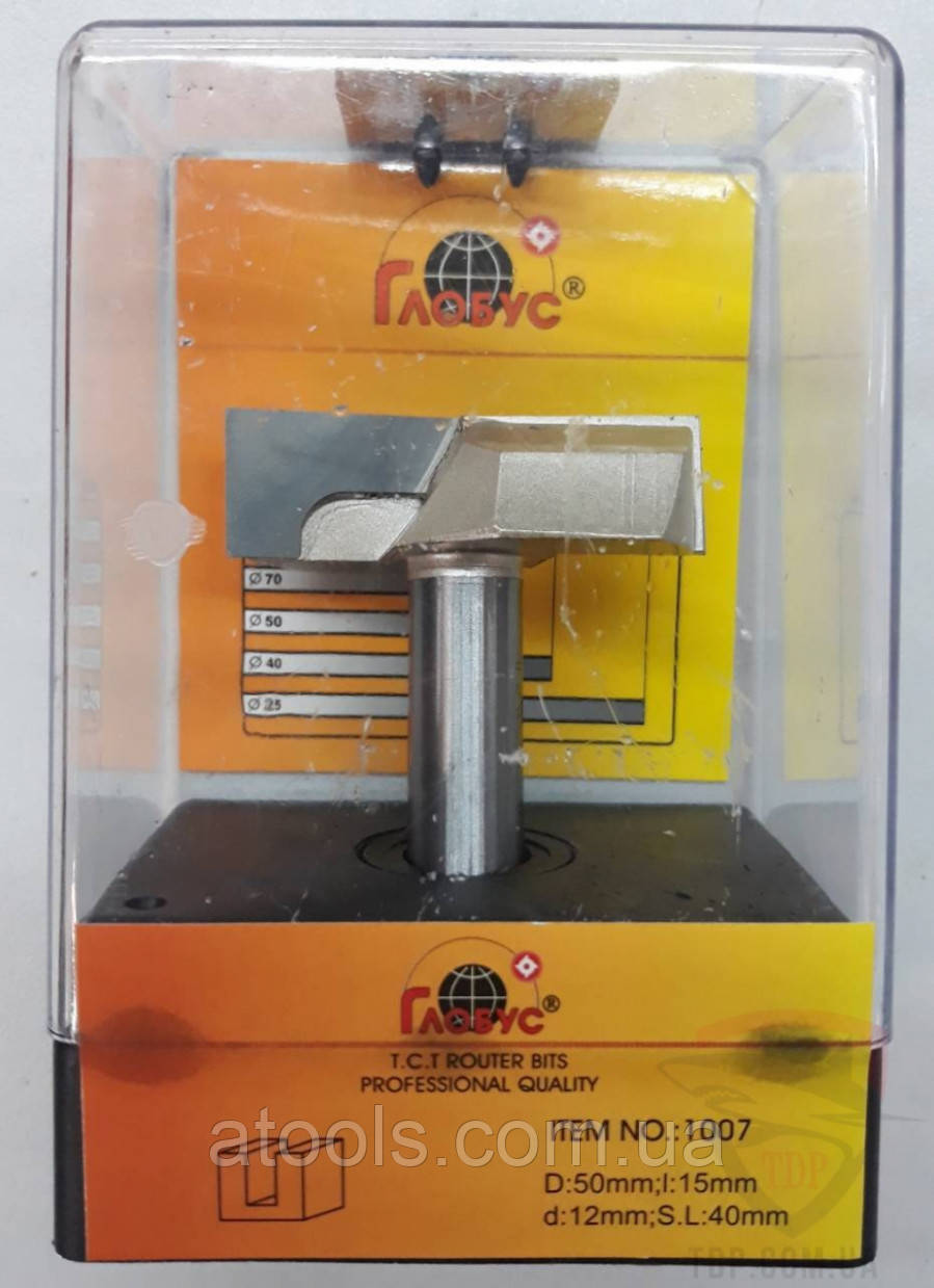 Фреза по дереву ГЛОБУС пазова пряма 1007 D50 d12 h15 h55
