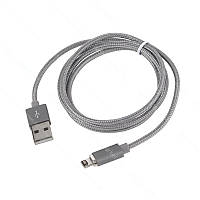 Кабель магнитный hoco U40A USB А - Lightning 1м, серый