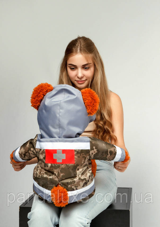 М'яка іграшка ведмедик Військовий медик ВСУ, фото 3