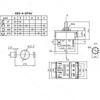 Переключатель галетный RBS-4-2P4W, прямой