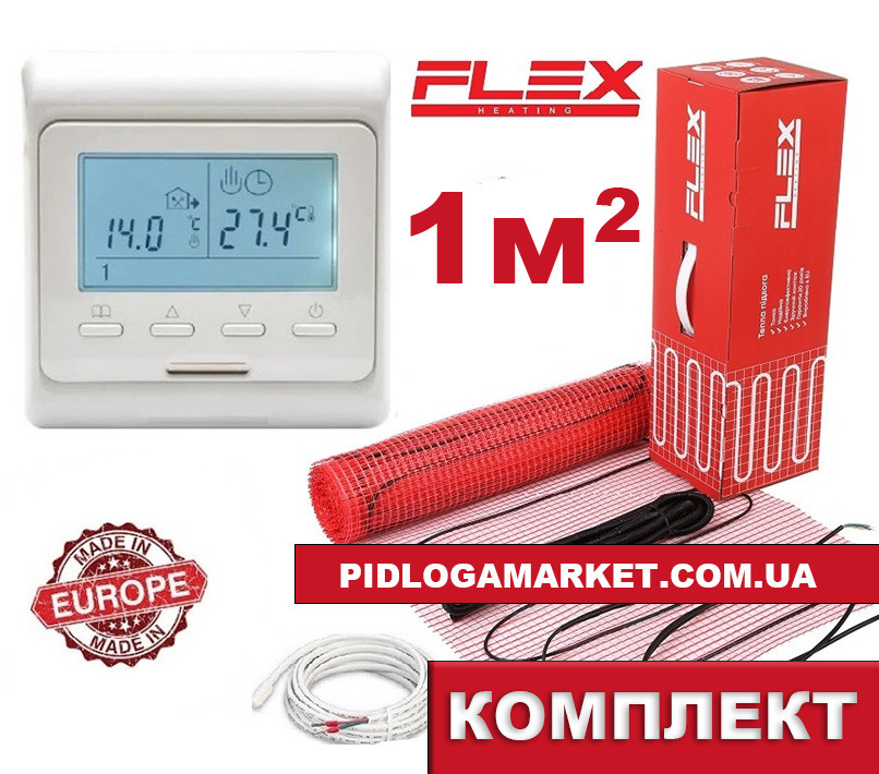 Нагрівальний мат Flex  EHM-175/ 1м2 175Вт з програмованим терморегулятором E51