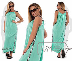 Штапельна літня сукня, сарафан розлітайка вільного крою без рукавів розміри норма та батал, фото 5