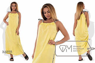 Штапельна літня сукня, сарафан розлітайка вільного крою без рукавів розміри норма та батал, фото 3