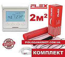 Нагрівальний мат Flex EHM-175/ 2м2 350Вт з програмованим терморегулятором E51