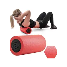 Масажний ролик 30*15 см Hop-Sport A030 червоний із чорним