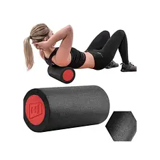 Масажний ролик 30*15 см Hop-Sport A030 чорний із червоним