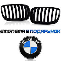 Решітки капота BMW X5 E70 X6 E71 E72 Ніздрі радіатора БМВ Х5 Х6 Е70 Е71 Е72 Чорні Матові