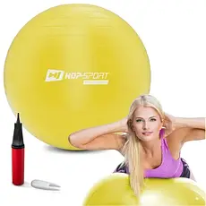 Фітбол 55 см Hop-Sport R055 жовтий, фото 5