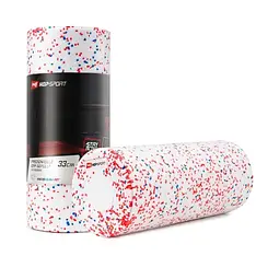 Ролер для крофіту та масажу 33*14 см Hop-Sport P033 білий з червоним