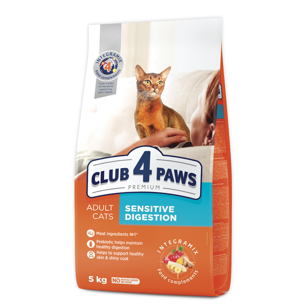Club 4 Paws Premium Клуб 4 лапи Sensitive Digestion сухий корм для котів із чутливим травленням 5КГ