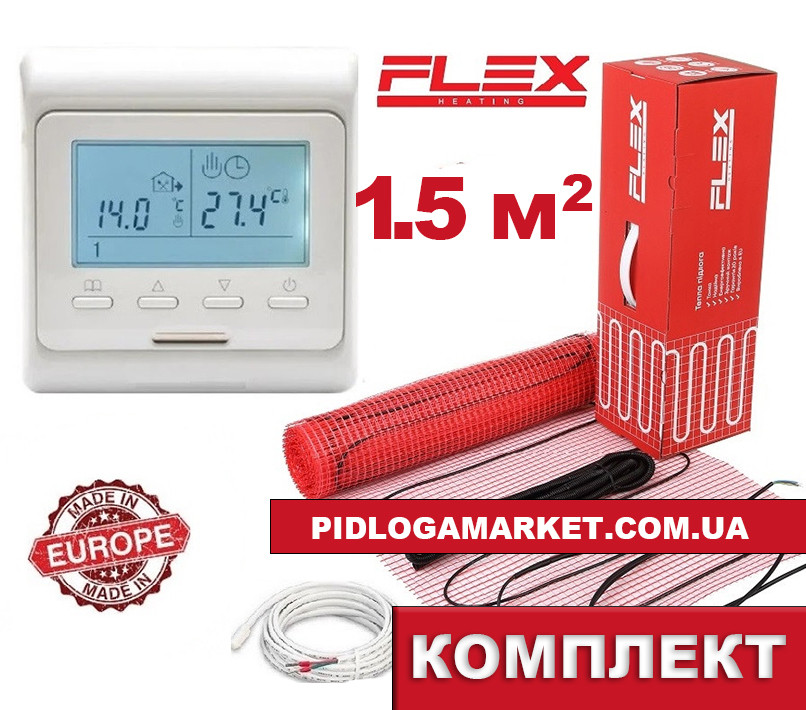 Нагрівальний мат Flex EHM-175/ 1,5м2 262,5 Вт з програмованим терморегулятором Е51