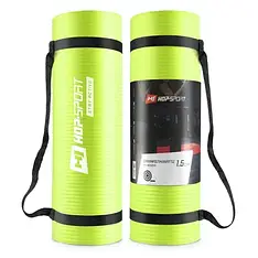 Мат для фітнесу та йоги 1,5 см Hop-Sport N015 салатовий