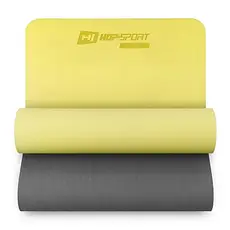 Килимок для фітнесу 0,6 см Hop-Sport T006 жовто-сірий, фото 2