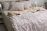 Качественный комплект постельного белья из коттона цвет бежевый производитель Турция