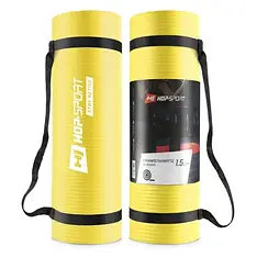 Мат для фітнесу та йоги 1,5 см Hop-Sport жовтий