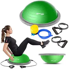 Балансувальна напівсфера з експандерами Hop-Sport L058 зелений