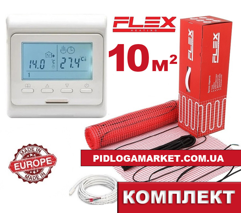 Нагрівальний мат 10 м2 Flex EHM-175 1750Вт з програмованим терморегулятором E51