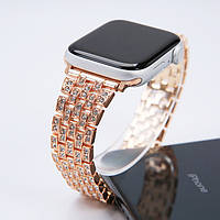 Ремінець металевий стрази rhinestones APPLE WATCH 38/40/41 MM №2 ROSE-GOLD