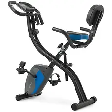 Велотренажер магнітний з еспандерами Hop-Sport X-Bike 3010x чорно-синій, фото 4