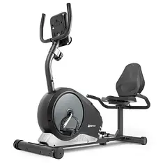 Горизонтальний велотренажер магнітний Hop-Sport 040L Root чорно-білий