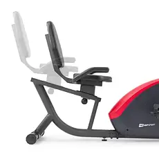 Горизонтальний велотренажер магнітний Hop-Sport 035L Solo чорно-червоний, фото 3