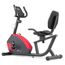 Горизонтальний велотренажер магнітний Hop-Sport 035L Solo чорно-червоний, фото 2