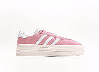 Женские кроссовки Adidas Gazelle Platform Pink кеды адидас газель розовый кожа замша