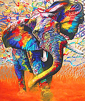 Набор алмазной мозаики Цветной слон 35х25см