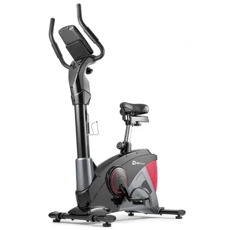 Велотренажер електромагнітний + мат Hop-Sport 090H Apollo чорно-червоний, фото 1