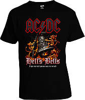 Футболка AC/DC Hells Bells | Футболка рокерская | Футболка черная | Футболка хлопковая