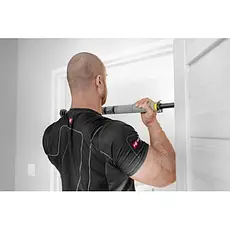 Розсувний турнік у дверний отвір Hop-Sport M050DP сіро-жовтий, фото 2