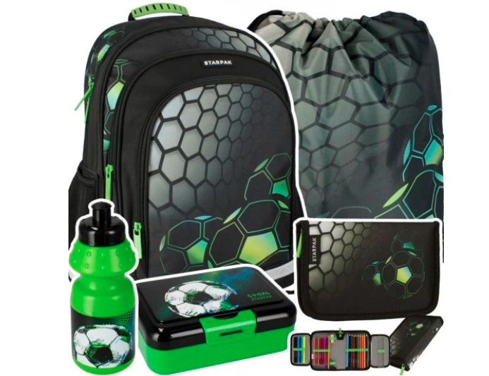 Рюкзак шкільний для хлопчика Футбол набір 5шт Starpak Football Зелений