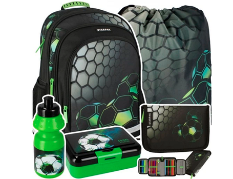 Рюкзак шкільний для хлопчика Футбол набір 5шт Starpak Football Зелений, фото 2