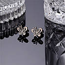 Сережки з нержавіючої медичної сталі з емаллю "Метелик", фото 2