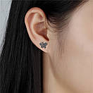 Сережки з нержавіючої медичної сталі з емаллю "Метелик", фото 4