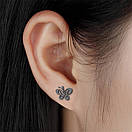 Сережки з нержавіючої медичної сталі з емаллю "Метелик", фото 3