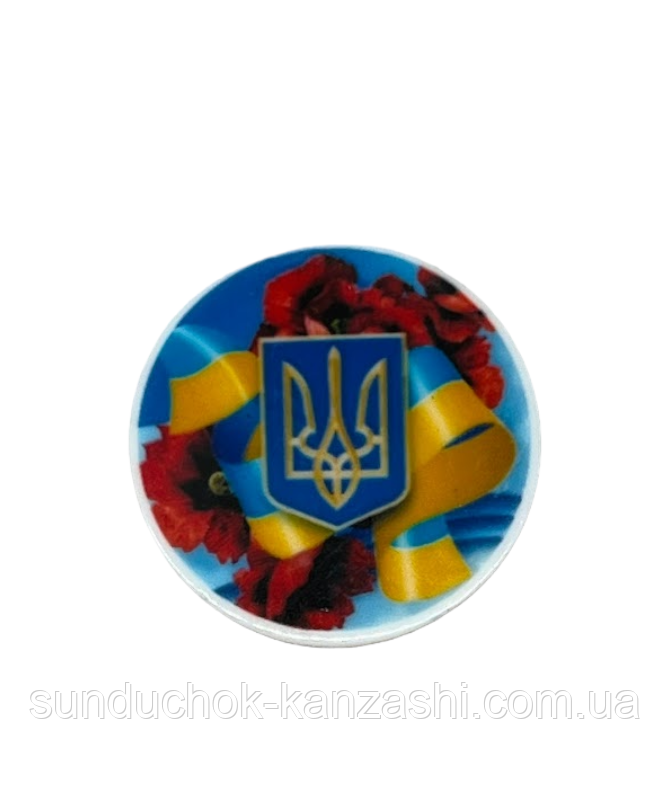 Кабошон (серединка для бантика)–Герб України (круглий), розмір 3 см, шт