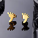 Сережки з нержавіючої медичної сталі з позолотою "Ніжка", фото 4