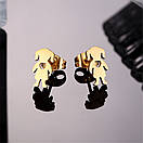 Сережки з нержавіючої медичної сталі з позолотою "Дівчинка", фото 2