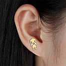 Сережки з нержавіючої медичної сталі з позолотою "Дівчинка", фото 3