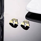 Сережки з нержавіючої медичної сталі з позолотою "Веселка", фото 2