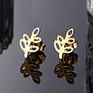 Сережки з нержавіючої медичної сталі з позолотою "Bravo", фото 2