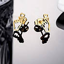 Сережки з нержавіючої медичної сталі з позолотою "Все в твоїх руках", фото 2