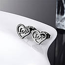 Сережки з нержавіючої медичної сталі з емаллю "Ніжність", фото 2