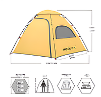 Туристические палатки и тенты Hodlex Seagull 3P USA, Двухслойные палатки, Туристические палатки 3-х местные