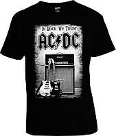 Футболка AC/DC In Rock We Trust Guitars | Футболка AC/DC | Футболка черная | Футболка рокерская XXL