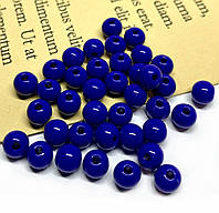 Бусины Шар пластик размер 4мм, отв. 1мм, цвет Синий, +-25г (примерно 750шт.)